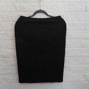 Black cotton pencil skirt